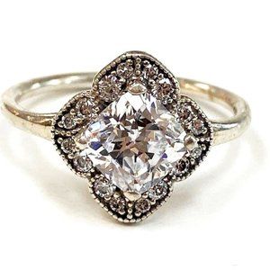 Pandora CZ Sterling Silver Ring / Sz 9 / sizable